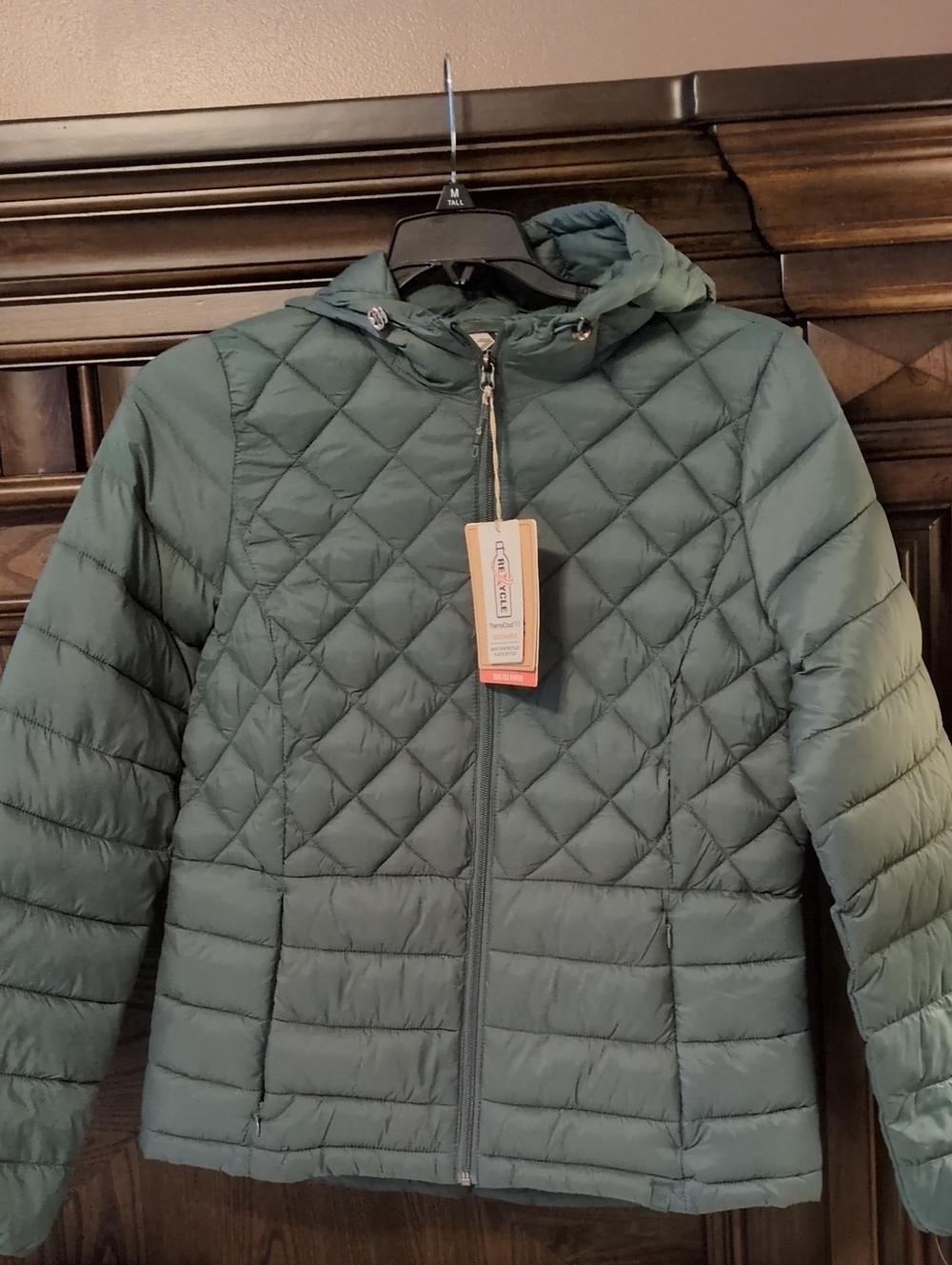 Zeroxposur Hooded Quilted Puffer Jacket-Sage